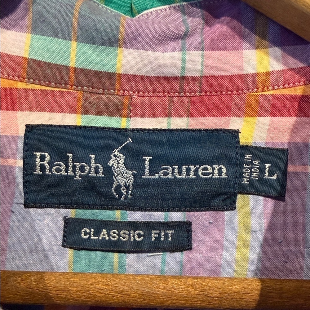 Vintage Polo Ralph Lauren Vibrant Plaid Men's Shirt - Picture 2 of 4